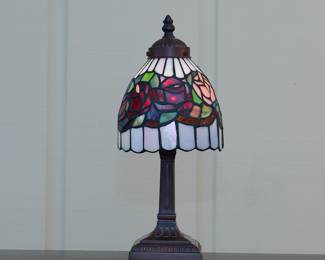 Vintage stained leaded glass lamps