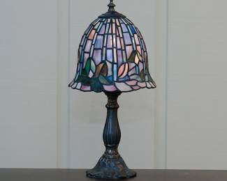 Vintage stained leaded glass lamps
