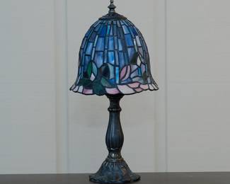 Vintage stained leaded glass lamps