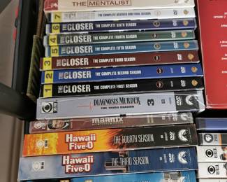 Thousands of DVD's including: Thousands of DVD's including: Hawaii Five-0, Mannix, Diagnosis Murder, The Closer