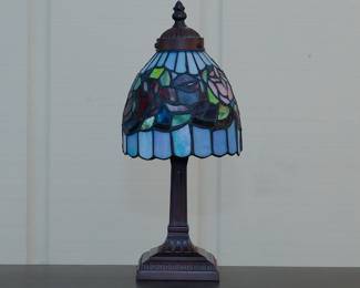 Vintage stained leaded glass lamps