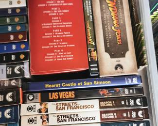 Thousands of DVD's including: The Streets of San Francisco, Las Vegas, Hearst Castle at San Simeon, Edward the King, Indiana Jones Box Set