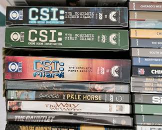 Thousands of DVD's including: The Ultimate Carson Collection: Volume 1-3, Timeless Moments from the Tonight Show: Volume 5-6, Timeless Moments from the Tonight Show: Volume 1-2, Johnny's Animal Hijinks, 
 Volume 1, The Tonight Show Comedians: Volume 1, Timeless Moments from the Tonight Show: Volume 3-4, The Gauntlet, The Way We Were, Agatha Christie The Pale Horse, The Little Foxes, CSI Miami: The Complete First Season, CSI: The Complete First Season, CSI: The Complete Second Season, Remington Steele: Season Three, Remington Steele: Season Two, Remington Steele: Season One, Remington Steele: Seasons Four & Five
