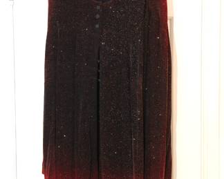 Vintage R&M Richards by Karen Kwong deep red ombre gradient oversize sweater with glitter highlights