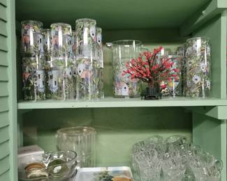 Various glassware and serving trays