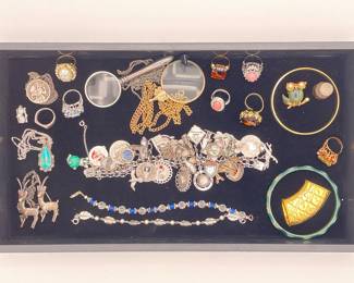 Another tray of costume jewelry bracelets and rings