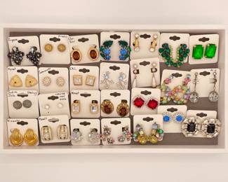 A wonderful collection of costume jewelry earrings