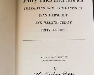 Title page of one of two book set of Andersen's Fairy Tales and Stories Collector's Edition from The Easton Press, translated by Jean Hersholt, 1997