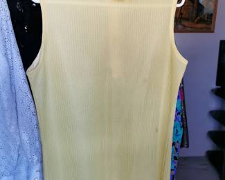 California West Set vintage yellow sleeveless cowel neck blouse