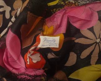 Tag detail of vintage Vanity Fair floral slip