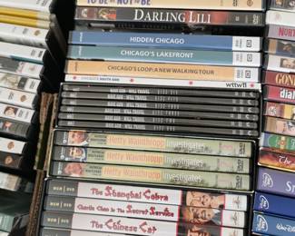 Thousands of DVD's including: Hetty Wainthropp Investigates, Have Gun Will Travel, Chicago's Loop: A Walking Tour, Chicago's Lakefront, Hidden Chicago, Darling Lili, To Be or Not to Be, Major Crimes, Sleepless in Seattle, While You Were Sleeping, You've Got Mail