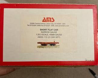 Accucraft AMS AM32-110 2 Short Flat Car Set 1:20.3 Narrow 45mm Gauge G Scale NR