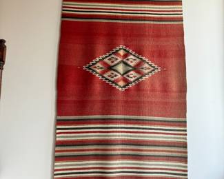 New Mexico Blanket/rug. Slight Sun faded on lower half front. 40” x 92”