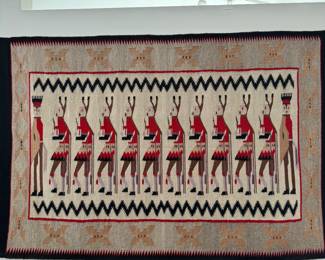 “Yeibichi” style rug. Size 82” x 54”.Navajo weaving style