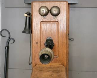 Vintage Wooden Wall Telephone