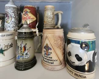 LOTS of collectible beer steins!