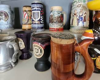 LOTS of collectible beer steins!