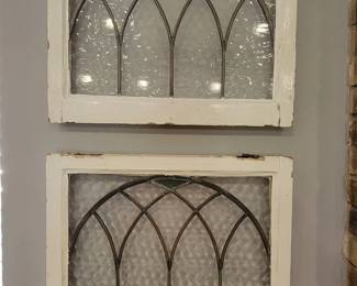 Antique leaded glass window panes