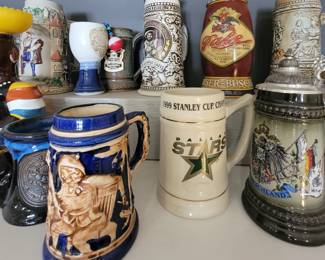 LOTS of collectible beer steins!