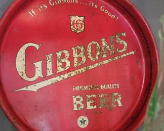 Vintage Gibbons Beer Metal serving/bar tray