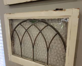 Antique leaded glass window panes