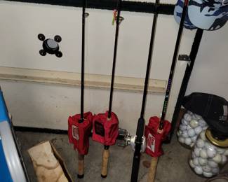 Lots of fishing poles & gear