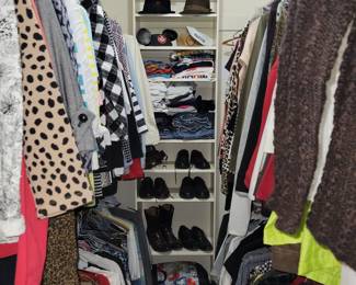CLOSETS full of quality clothing, shoes, handbags