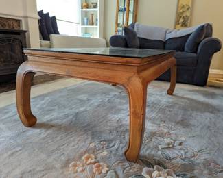 Coffee table with glass top