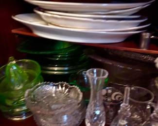 Tableware and crystal, Uranium Glass, Porcelains 