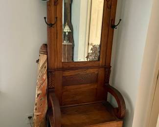 Antique hall tree