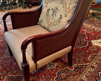 Vintage chair on beautiful antique carpet