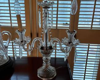 Antique Candelabra Crystal electric one of a pair
