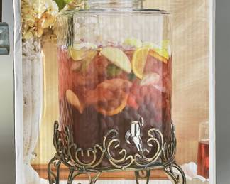 New - Large Beverage Decanter on Stand