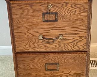 OAK 2-DRAWER FILE CABINET