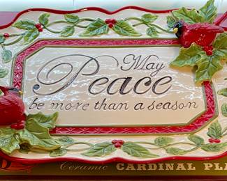 Large Cardinal Christmas Platter