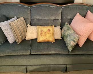 VELOUR SOFA, PILLOWS