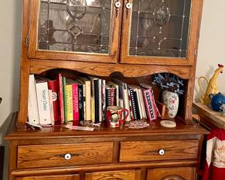 LARGE HUTCH/CABINET, COOKBOOKS
