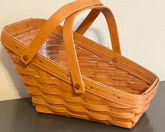 VINTAGE LONGABERGER "SLEIGH" BASKET W/LINER