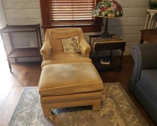 VINTAGE ARM CHAIR AND OTTOMAN