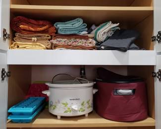 CROCK POTS AND TABLE LINENS