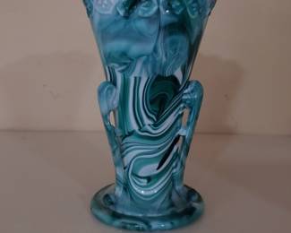 Vintage slag-glass vase