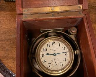 Waltham Maritime clock in double box. WWII 