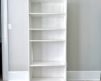 WHITE BOOKCASE BOOKSHELF - CLOSET STORAGE - OFFICE STORAGE - ADJUSTABLE