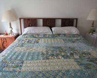 Matching bedroom set - King size bed and linens