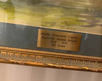 #166	Molly Anastasia aylor Huntsville Middle School 23x18	 $100.00 
