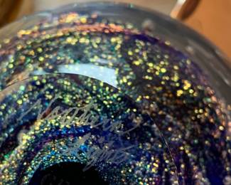 #140	Glass Eye Studio Glass Paperweight Signed by Artist w/Velvet Case	 $75.00 
