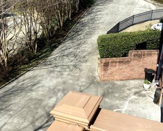 This is a very steep drive so please be careful. There are steps along the side of the drive you can walk down.