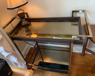 #15	Mid Century Chrome and Glass Bar Cart 32x17x29	 $175.00 
