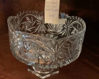 #133	Lead Crystal 7.5x6.5 Footed Compote	 $20.00 
