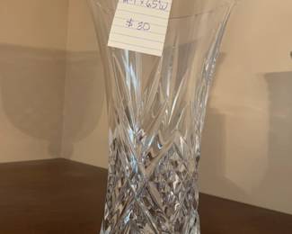 #126	Heavy Leaded Crystal Vase 12Tx6.5'W 	 $30.00 
